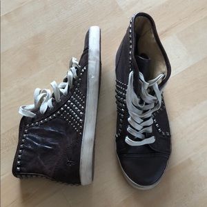 Frye Leather High Top Sneakers EUC